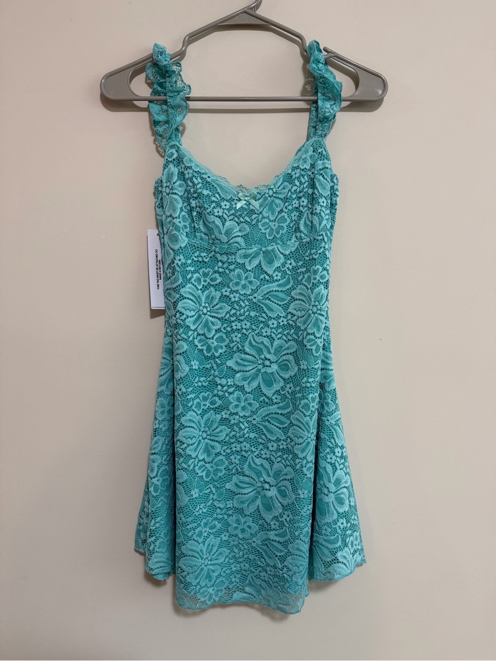 Princess Polly Turquoise Lace Mini Dress
